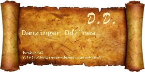 Danzinger Dénes névjegykártya